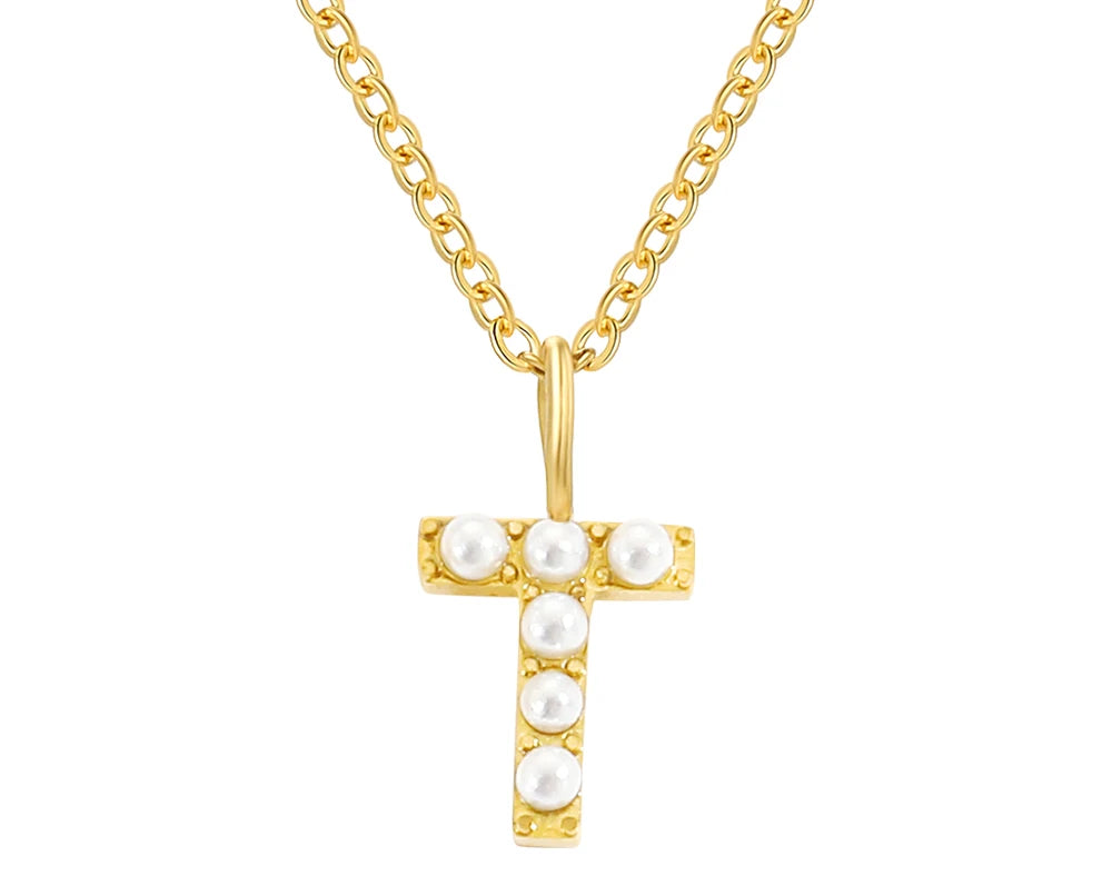 Custom Pearl Initial Necklac