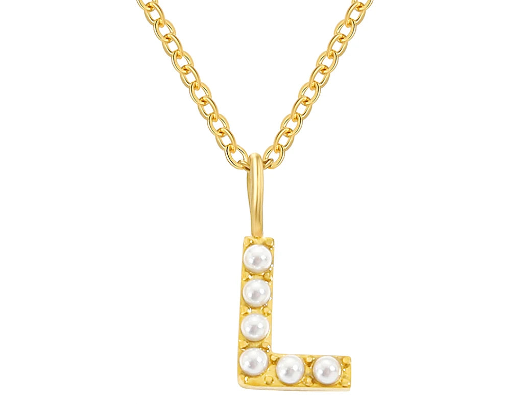 Custom Pearl Initial Necklac