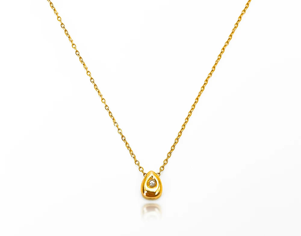 Golden Teardrop Pendant Necklace