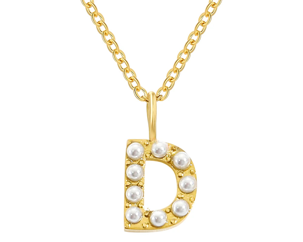 Custom Pearl Initial Necklac