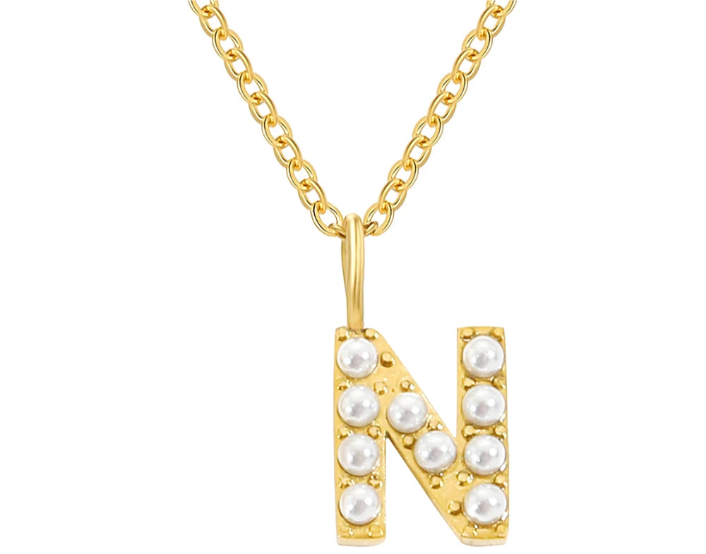 Custom Pearl Initial Necklac