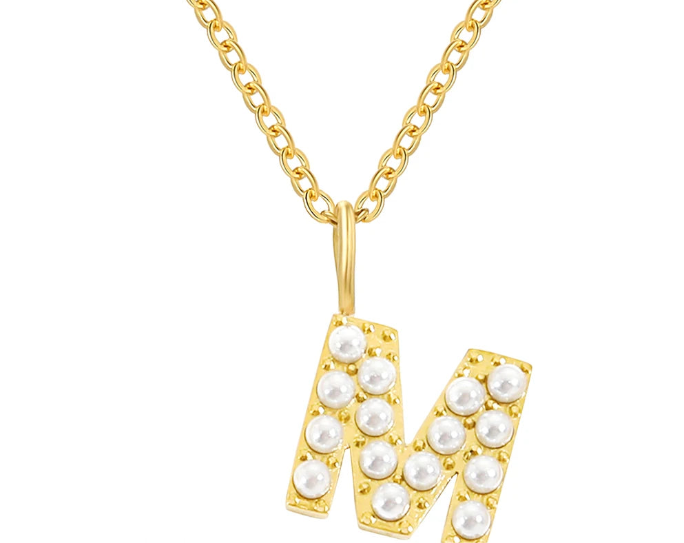 Custom Pearl Initial Necklac