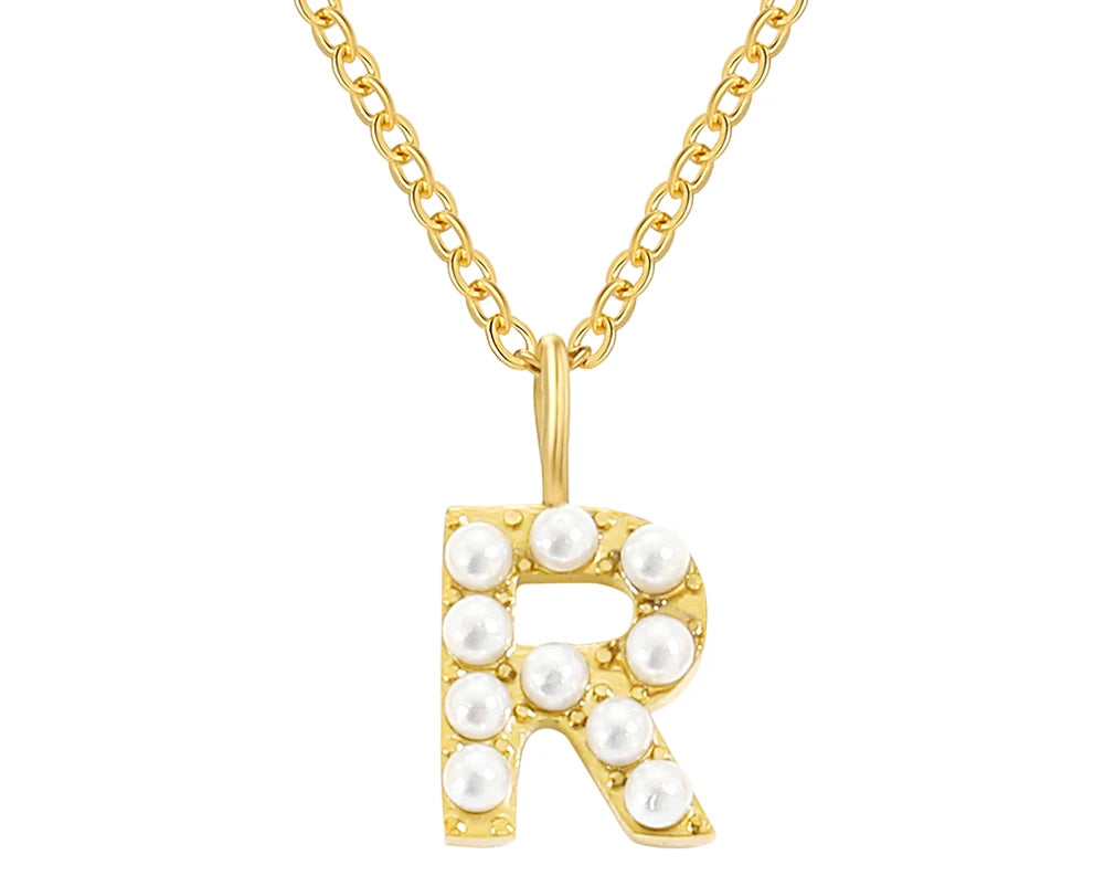 Custom Pearl Initial Necklac