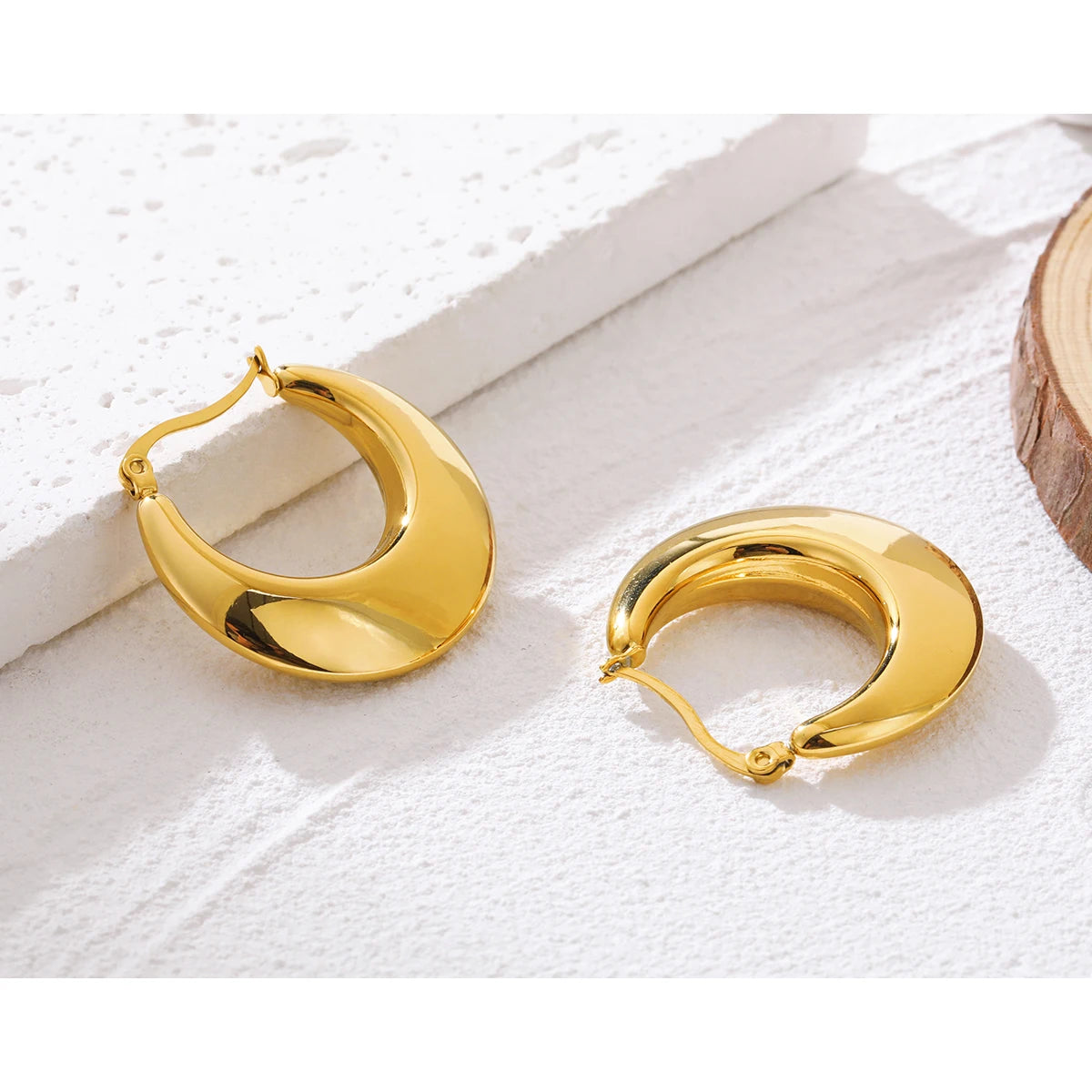 Luxe 18K Gold Chunky Hoops