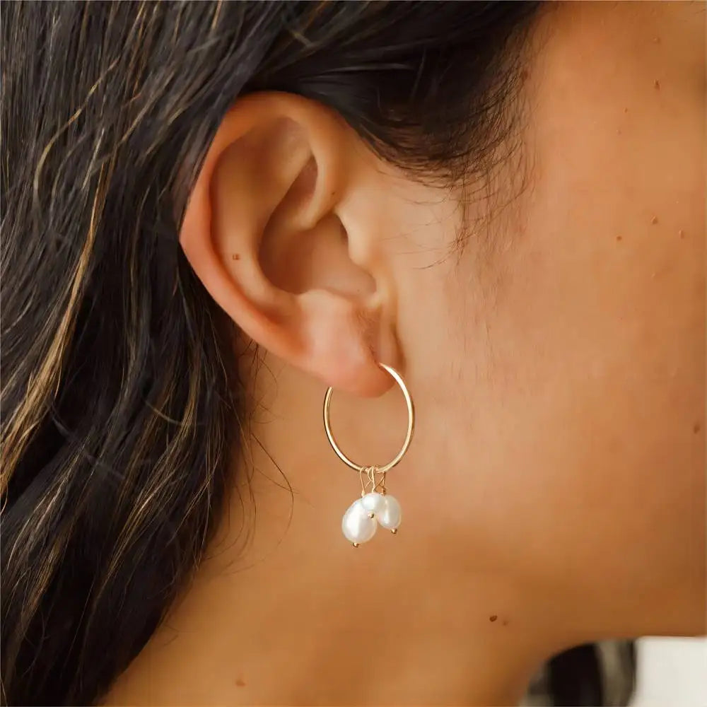 Irregular Freshwater Pearl Earrings