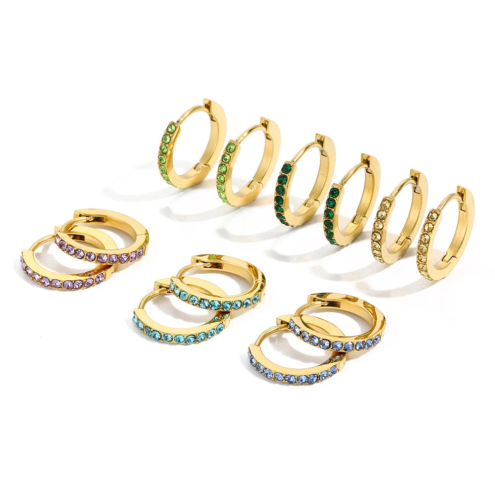 Birthstone Huggie Hoops