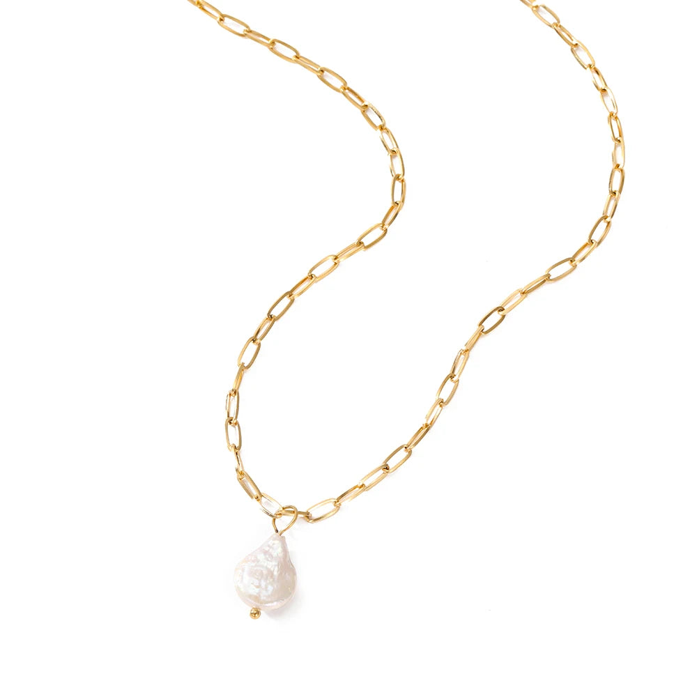 Gold Pearl Necklace