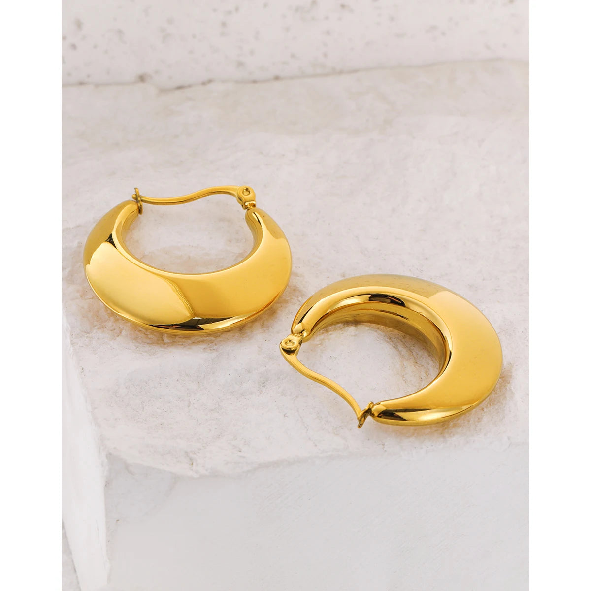 Luxe 18K Gold Chunky Hoops