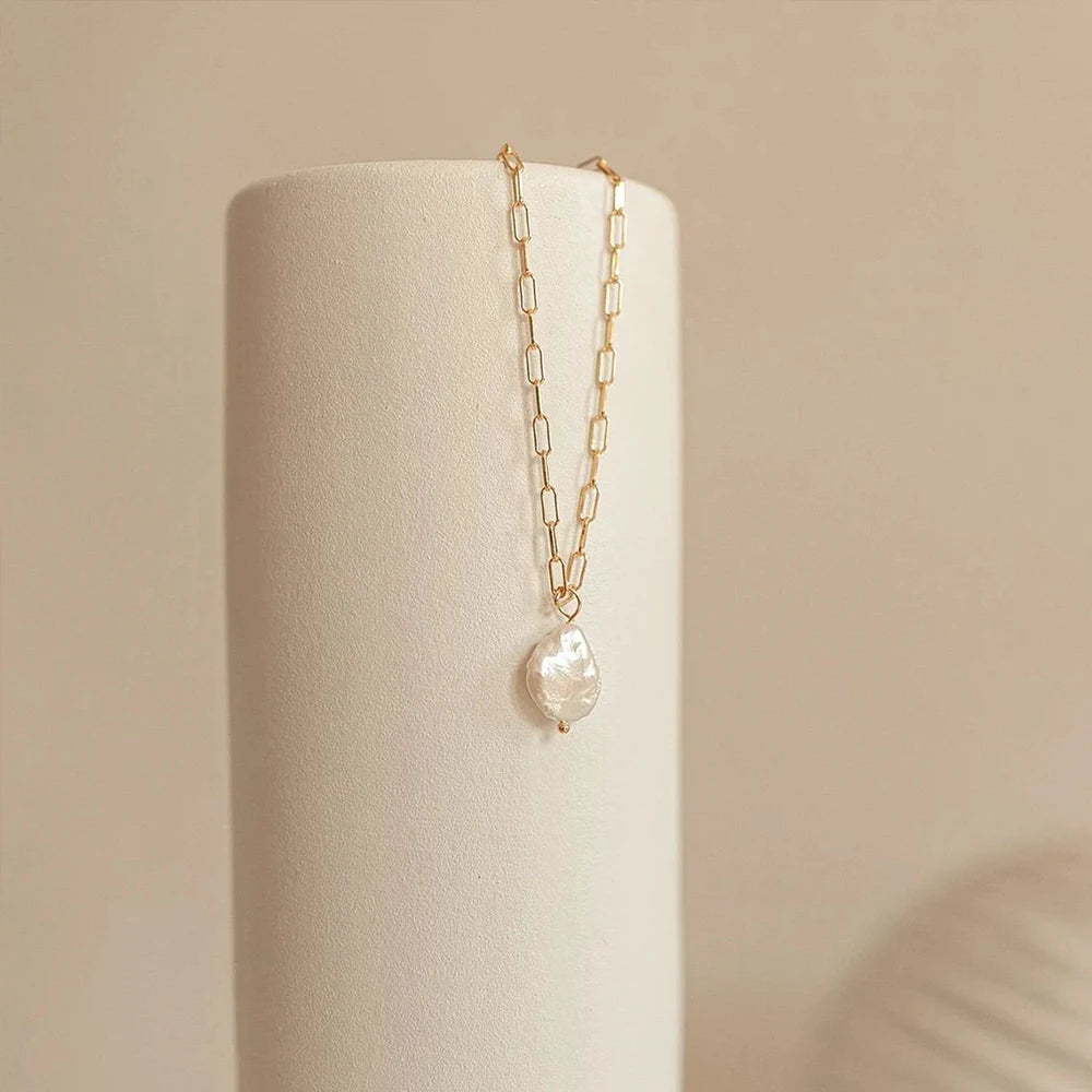 Gold Pearl Necklace